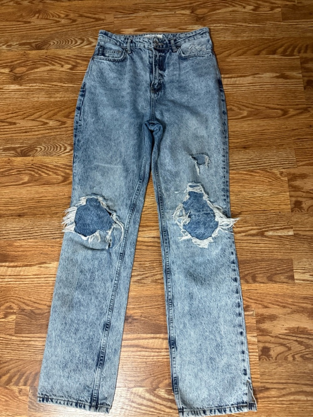 Free People We The Free “My Own Lane" Distressed High Rise Jeans Size 29